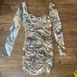 NWT Zara ruched swirl dress